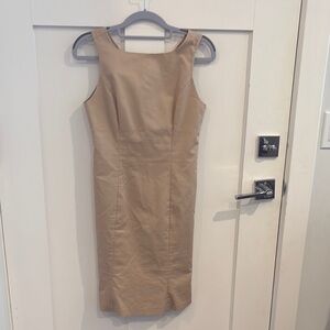 Chic Tan Sleeveless Mini Dress